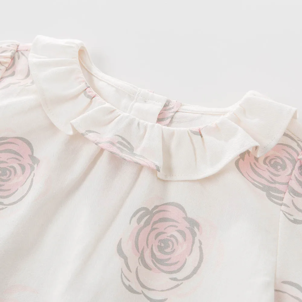 Db5039 Дэйв Белла для маленьких девочек линии топы с цветочным принтом Блузки