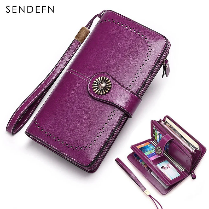 Бренд Sendefn, модный кошелек, женские кожаные кошельки, Женский держатель для карт, длинный женский клатч, карман для телефона, кошелек для монет, Женский Carteira