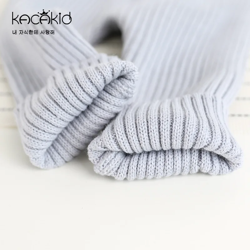 KACAKID/осень-зима; вязаные детские штаны унисекс; теплые модные детские штаны для малышей; вязаные штаны в полоску для малышей; 3360