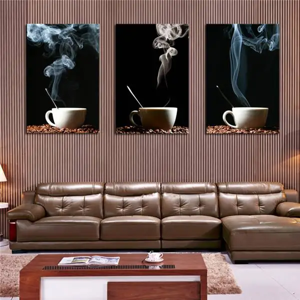 Luxry 3 Панель кофе Wall-Art Картина современная живопись на холсте украшения дома