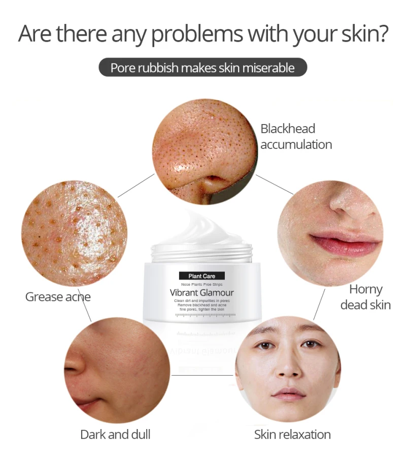 Яркие Гламурные белый маска blackhead Remover Нос Маска для очищения пор пилинг акне Уход глубокое очищение уход за кожей TSLM1