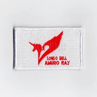 white background red design full embroidery gundam amuro ray 93 2 military tactical morale embroidery patch badges b2450