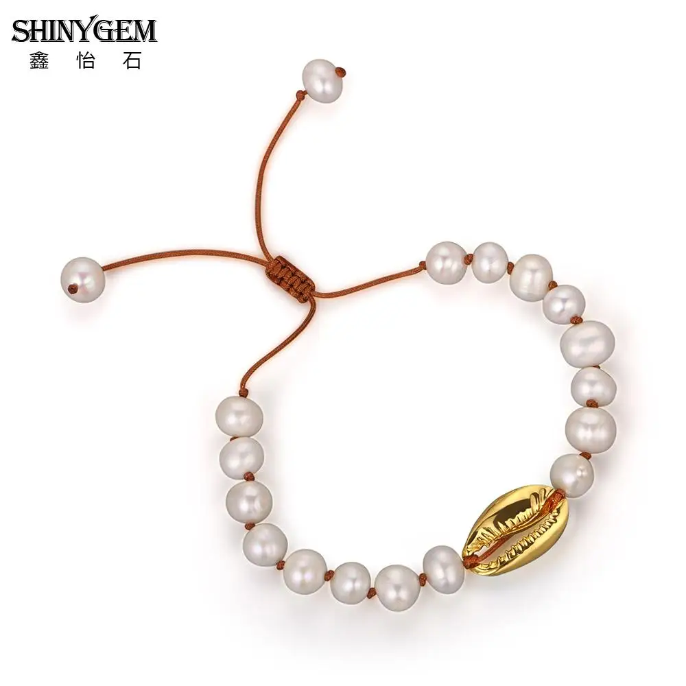ShinyGem искусственный Seashell браслет с подвесками Ручная работа в богемном стиле