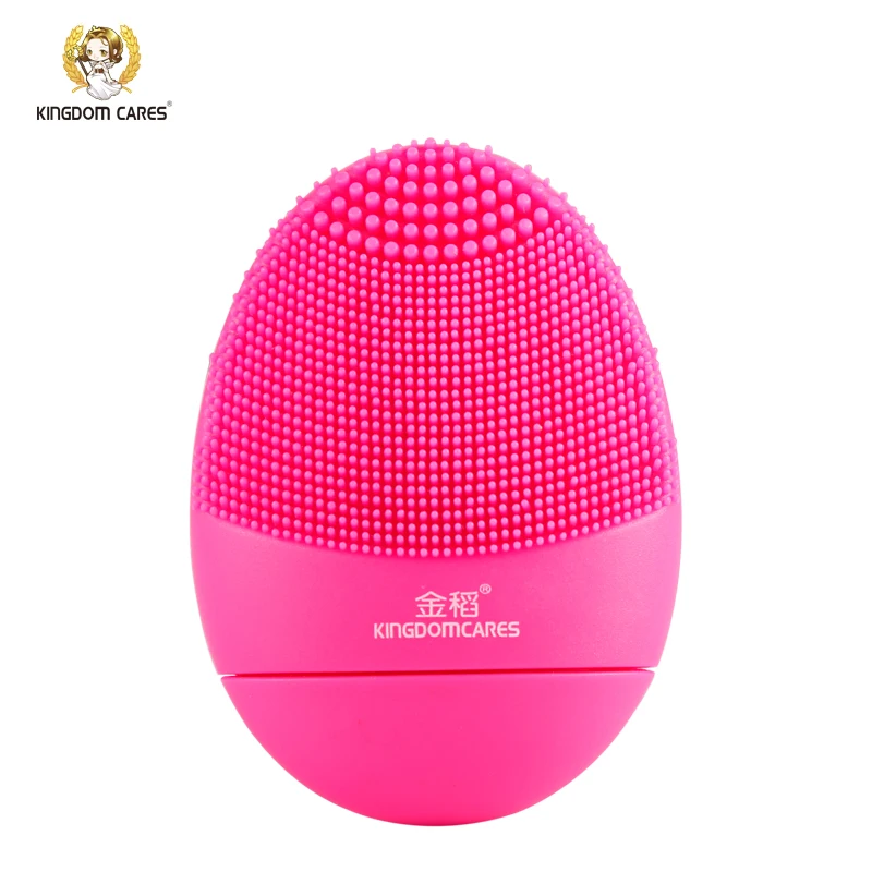 KINGDOM CARES Facial Cleansing Brush Sonic Vibration Mini Face Cleaner Silicone Deep Pore Cleaning Electric waterproof Massage |