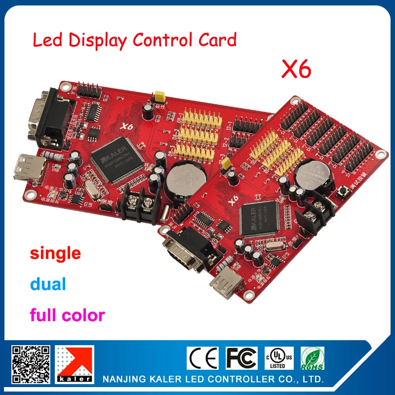 

kaler RGB full color X6 96*9999 pixel infinite width infinite program led moving text display control card led screen controller