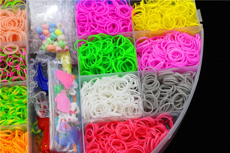 6000pcs Lacing Rubber Loom DIY Weaving Box elastic bands for weaving bracelets Braid set Handicraft Bracelet Kit Kids Toy