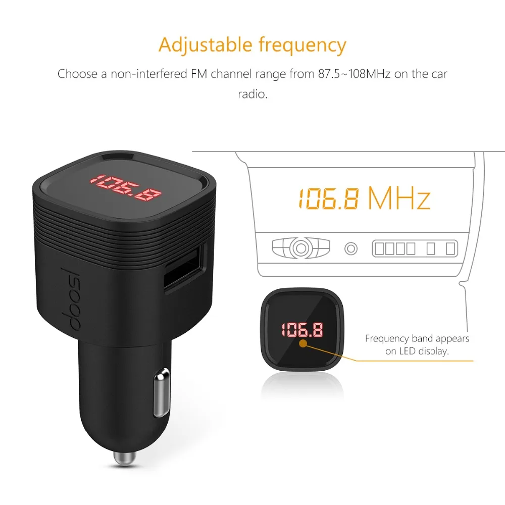 Автомобильный Bluetooth адаптер Doosl FM трансмиттер с USB портом|Беспроводные адаптеры| |