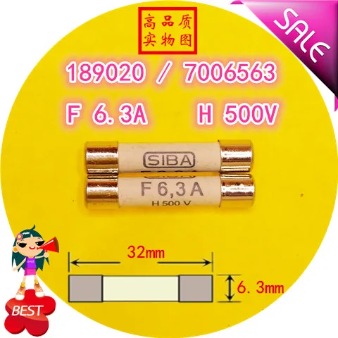 Предохранитель SIBA 500 a H 189020 V 7006563 6 3x32 мм керамическая трубка