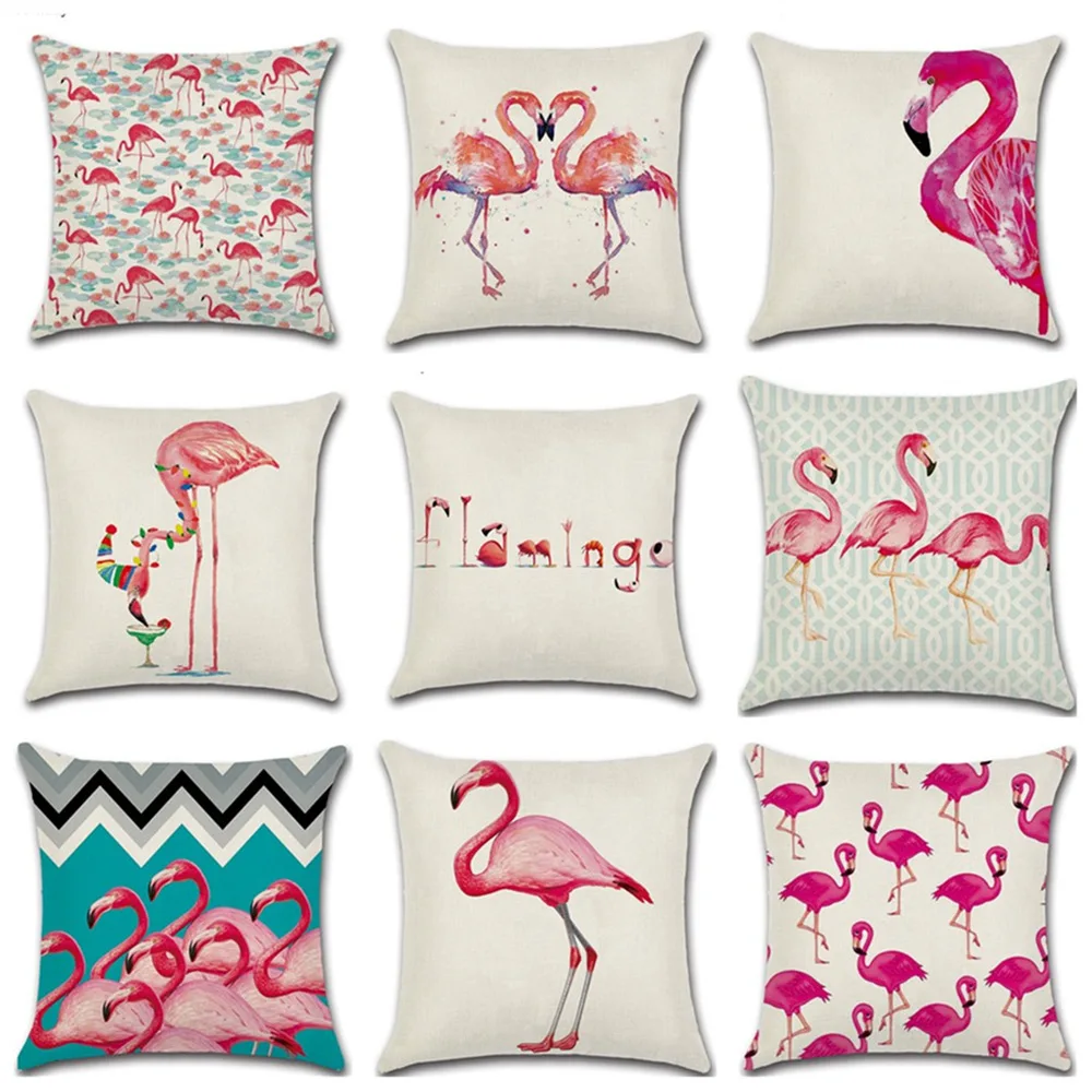 

45*45cm Tropical Flamingo Saying Freedom Passion Cushion Cover Linen Throw Pillow Car Home Decoration Decorative Pillowcase