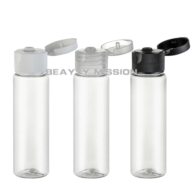 

BEAUTY MISSION wholesale 30ml transparent flip top plastic travel set bottles containers,1oz empty PET bottle 48 pcs/lot