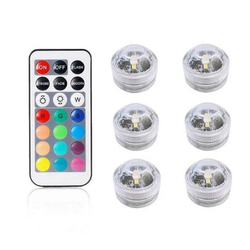 1remote 6Light Подводный светодиодный светильник/открытый IP68 водонепроницаемый светильник-свеча s 3 см мини бассейн ваза лампа с пультом дистанционного управления RGB Подводные лампы - Испускаемый цвет: 1remote 6Light