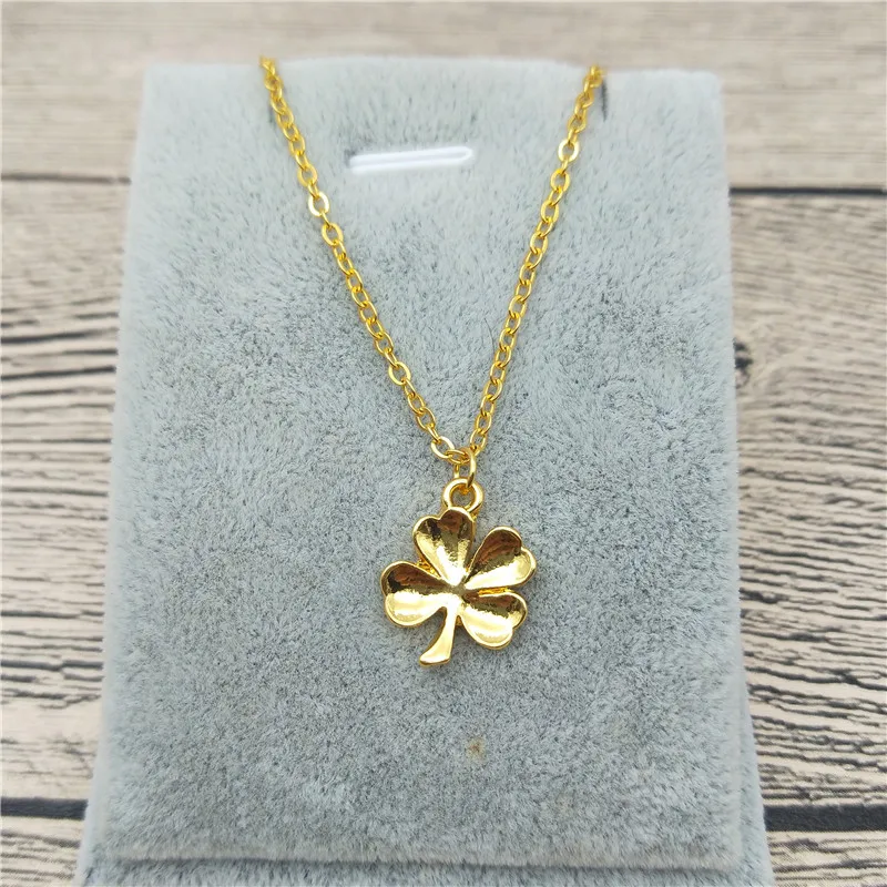 Новинка ожерелье с четырехлистным клевером золотистого цвета серебряного