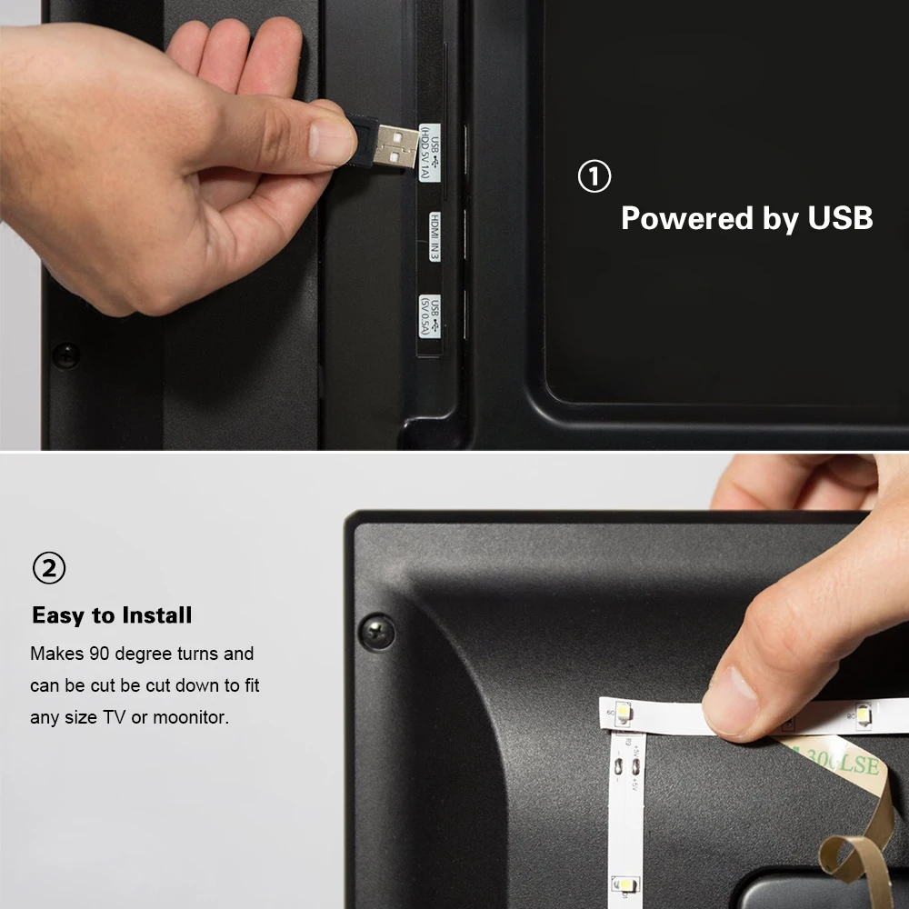 USB Светодиодная лента лампа 2835SMD DC5V гибкая светодиодная 1 м 2 3 4 5 HDTV TV Настольный