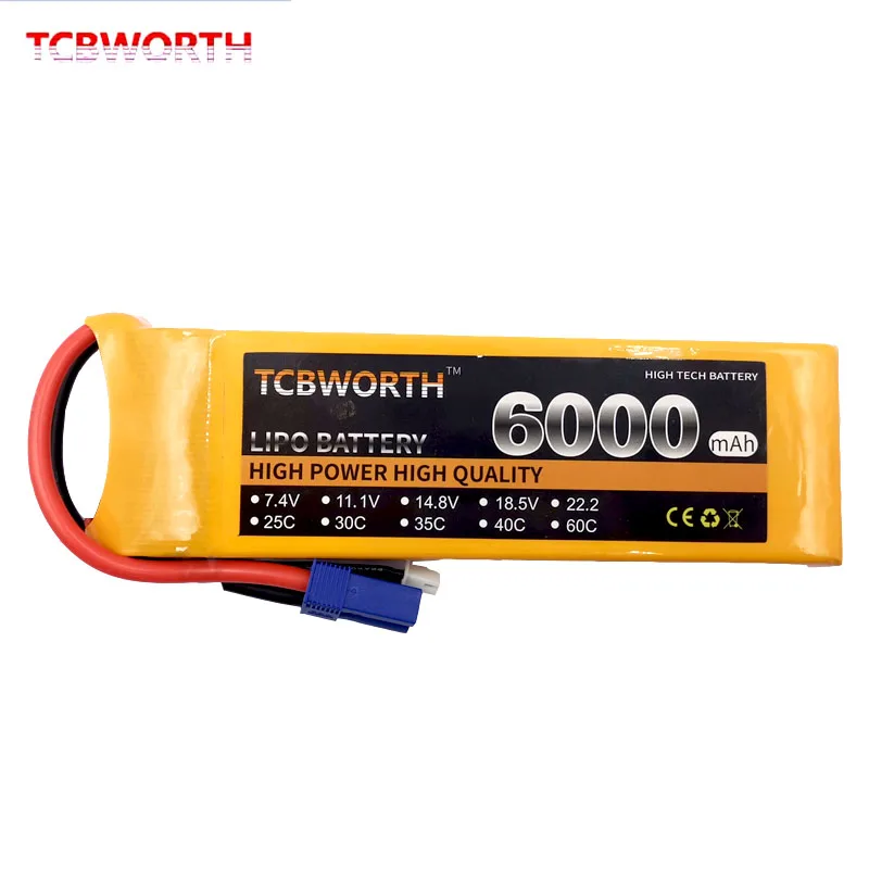 Батареи TCBWORTH 2S 7 4 в 6000 мАч 30C Радиоуправляемый Дрон LiPo аккумулятор для