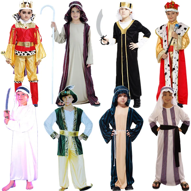 Детские костюмы арабского принца короля для мальчиков косплея на Ближнем