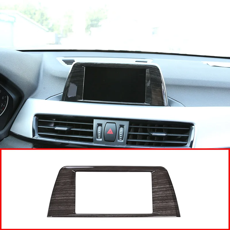 

Black Wood Grain Colour ABS Center Navigation Panel Frame Cover Trim Sticker For BMW X1 F48 2016 -2019 Car Accessories