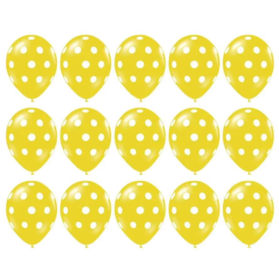 yellow 15 шт./лот красного и черного цветов латексных шарика в горошек надувные шары Mickey Мышь тема День Рождения globos Свадебные baby shower вечерние украшения - Цвет: yellow