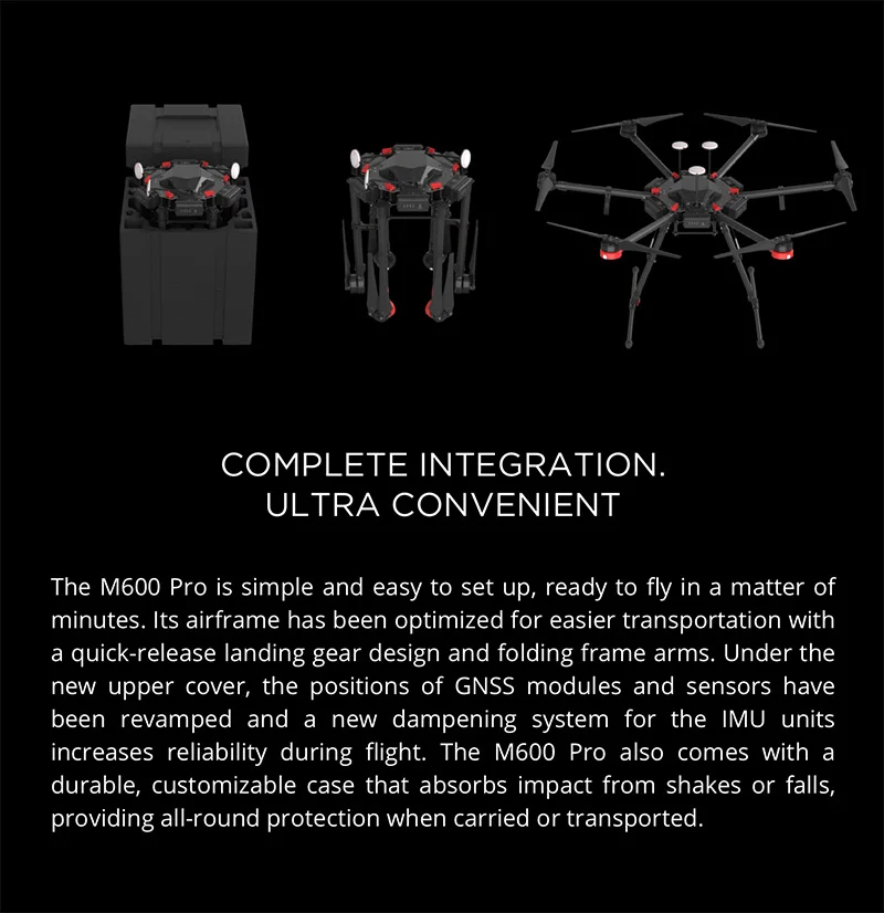 DJI Matrice 600 Pro, улучшенная производительность полета и Улучшенная грузоподъемность