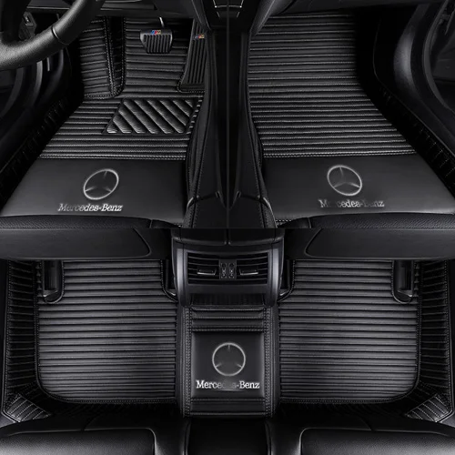 black Автомобильные коврики для Mercedes Benz A B C E class W204 205 W211 212 213 S class CLA GLC ML GLE GL пользовательские напольные коврики с логотипом - Название цвета: black
