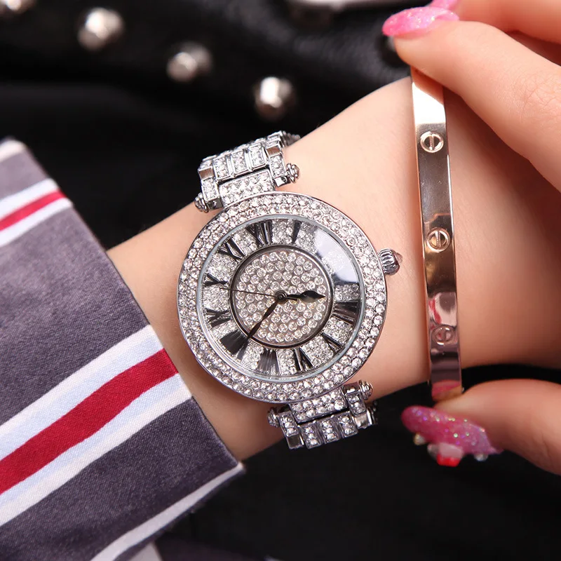 Женские Кварцевые водонепроницаемые часы с фианитом в Корейском стиле|Женские