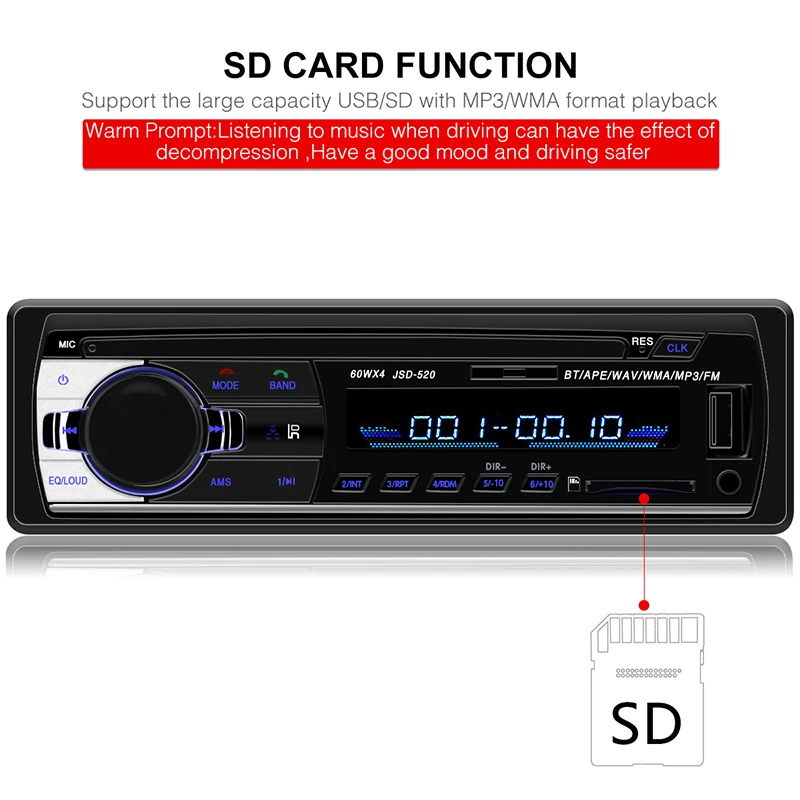 Авторадио 1 Din автомобильное радио Bluetooth SD MP3 плеер Coche Estereo Poste Para Авто аудио стерео