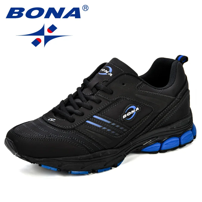 Charcoal grey R blue BONA/Новые Дизайнерские кроссовки; мужская повседневная обувь; Мужская обувь из спилка; Zapatillas; модная обувь; chaussure homme; удобная обувь размера плюс - Цвет: Charcoal grey R blue