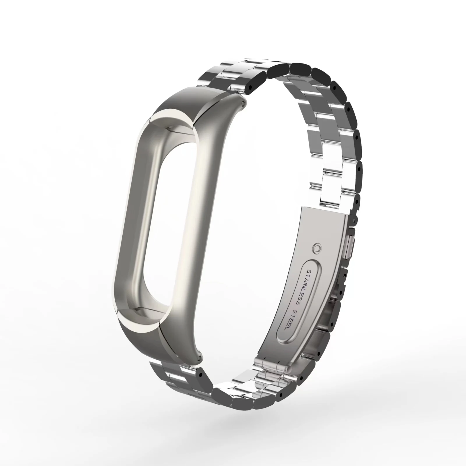 metal silver Mi Band, 3 ремешка, браслет из нержавеющей стали+ ремешок из натуральной кожи для оригинальной Xiaomi mi, 3 браслета, mi band 3, силиконовый браслет - Цвет ремешка: metal silver