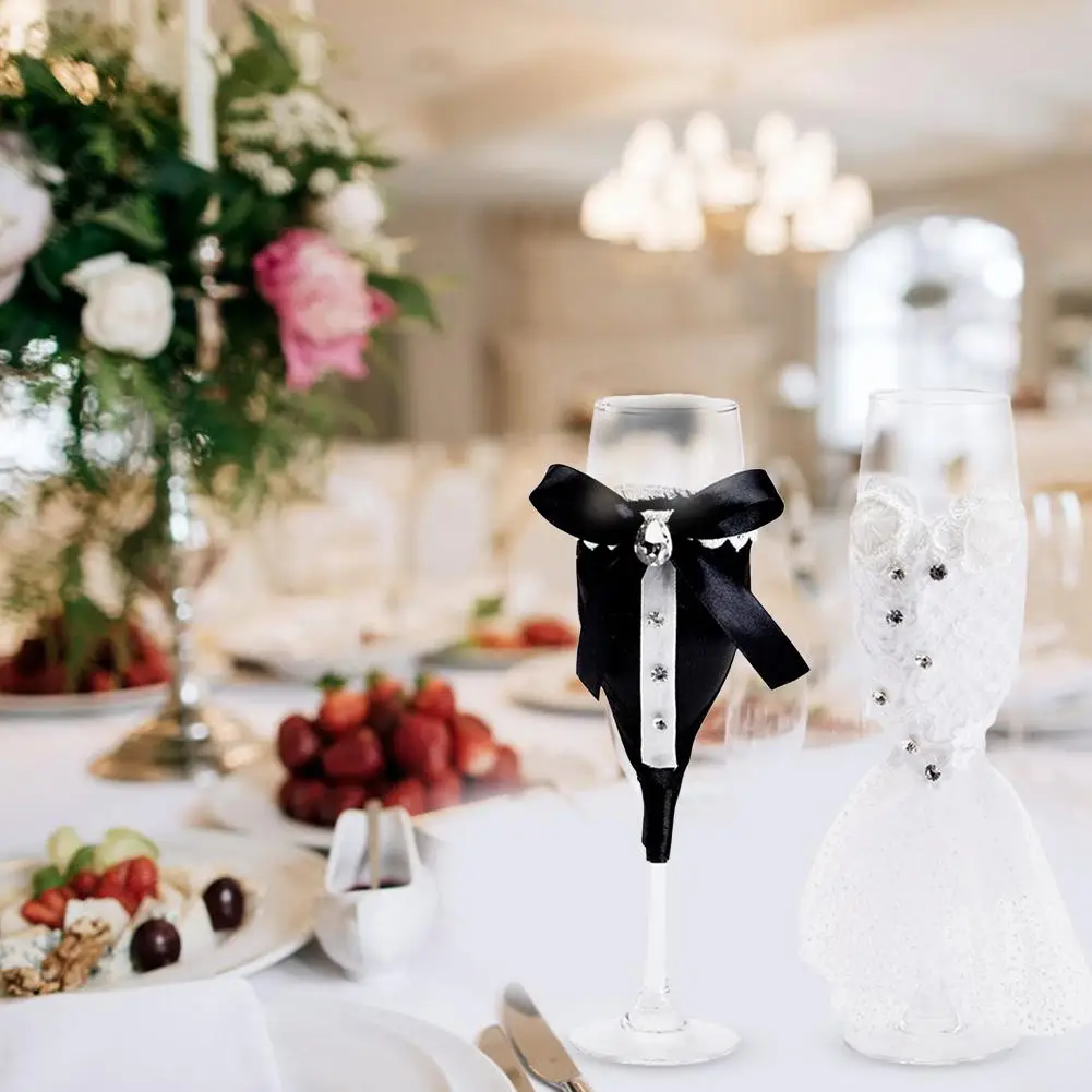 1 пара свадебных бокалов Свадебные бокалы для вина и шампанского набор чашек