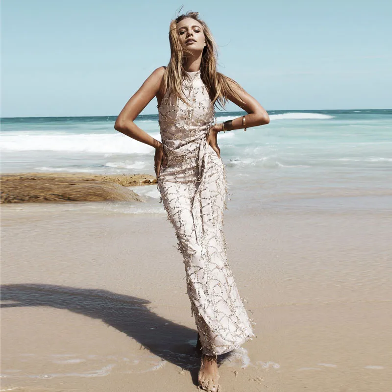 Холтер блестками вечерние Клубное летнее платье Элегантный vestido vestidos verano 2018