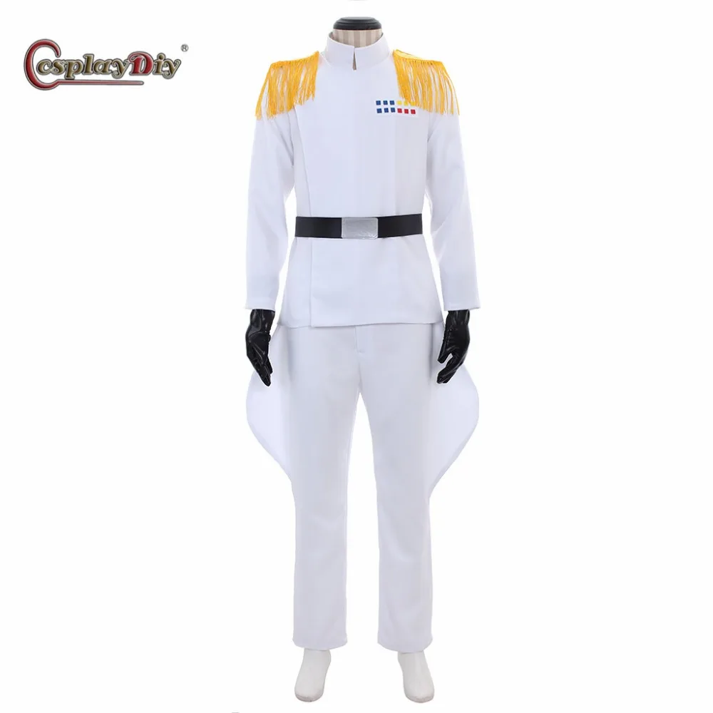 

Cosplaydiy Imperial Officer White Grand Admiral Uniform Men Halloween Carnival Cosplay Costume Custom Made J25