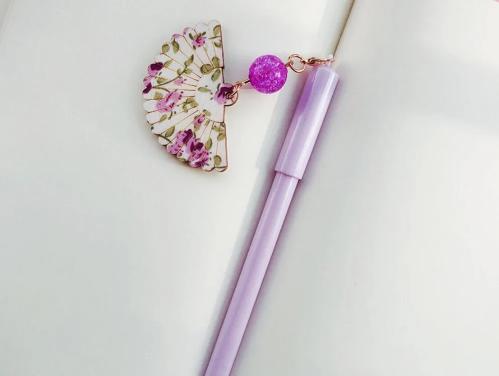 Креативный деревянный вентилятор гелевая ручка с подвеской мультяшный