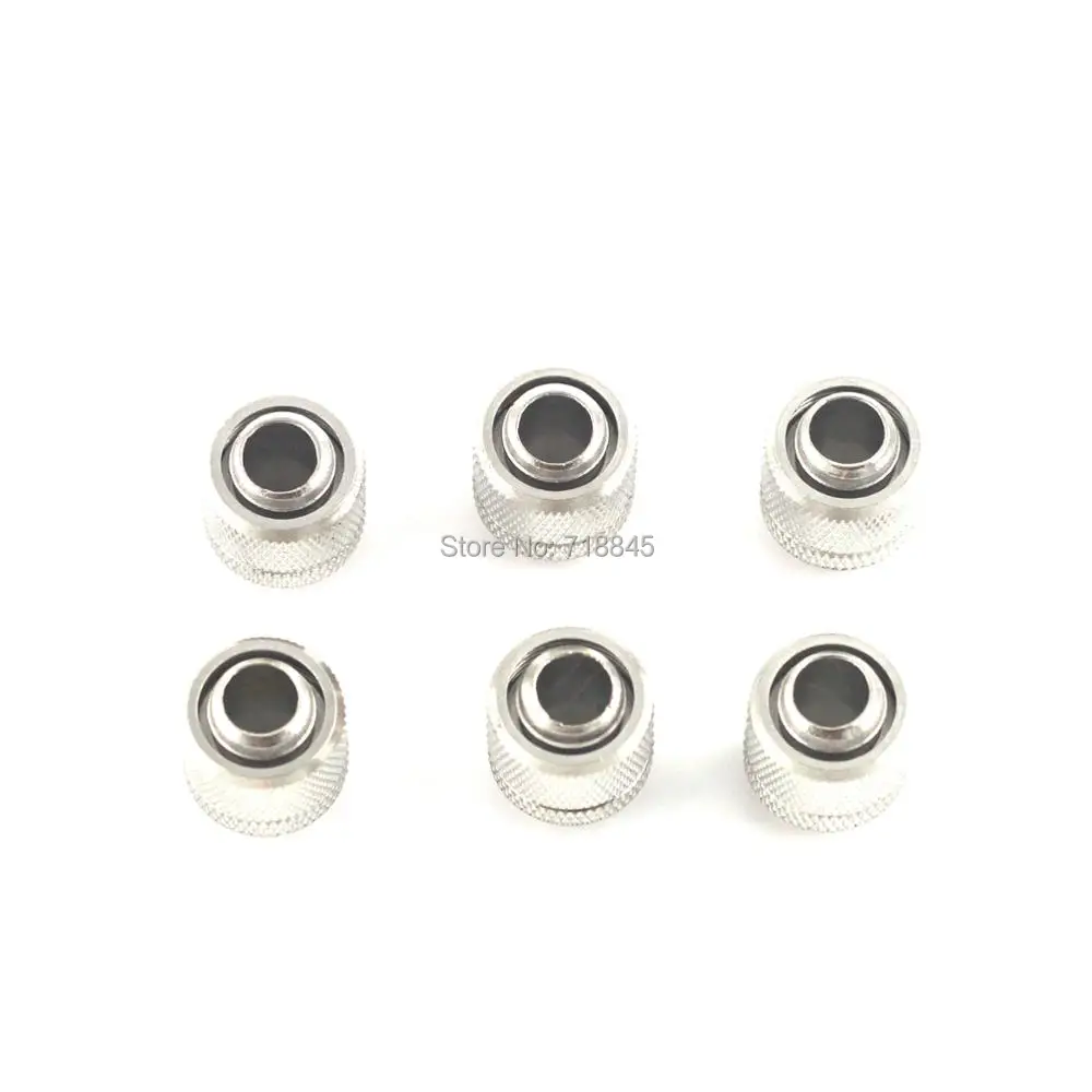 6pcs/ lot Siliver Black 3/8&quot ID 1/2&quot OD Compression Fitting nozzle G1/4 thread suit 9.5x12.7mm tubing water cooling computer |
