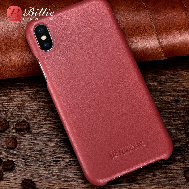 

Icarer For iPhone XS MAX Case Real Leather Phone cases for iPhone XS MAX Case Curved Edge Vintage Magnetic Closure Folio Cover