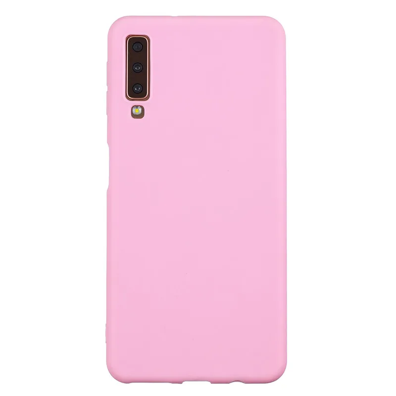 Силиконовый чехол для Samsung Galaxy A7 2018 чехлы A6 A8 Plus A9 мягкий ТПУ матовый телефона