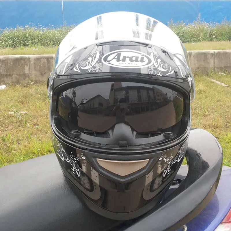2018 Motorcycle helmet With Inner Sun Visor Racing Helmet Safety Double Glasses Full Face Helmets Size M L XL XXL | Автомобили и