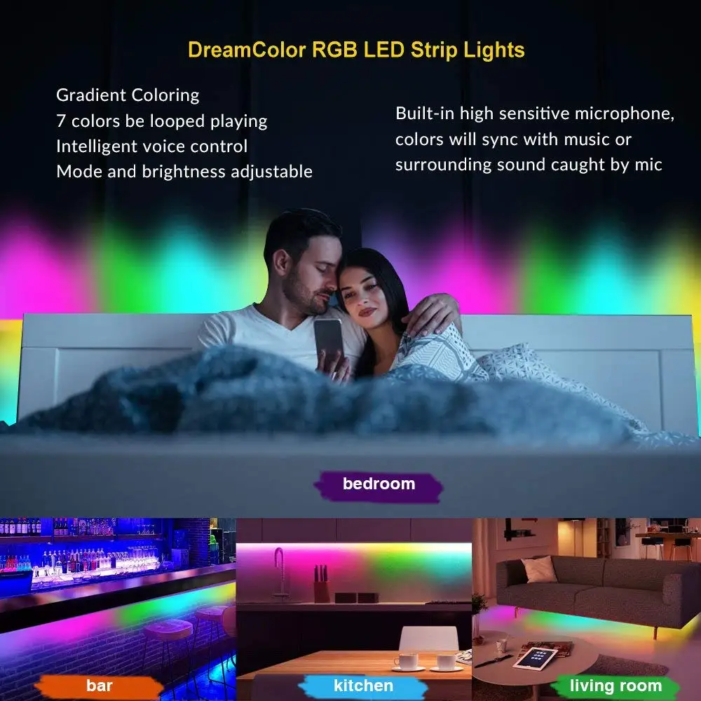 Светодиодная музыкальная лента Dream Color 5 м 12 в WS2811 150 светодиодов|Светодиодные ленты| |