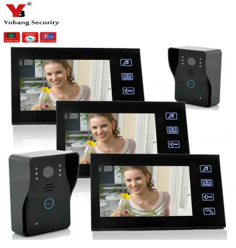 YobangSecurity 7 дюймов проводной непромокаемый видео телефон дверной звонок Дверной с