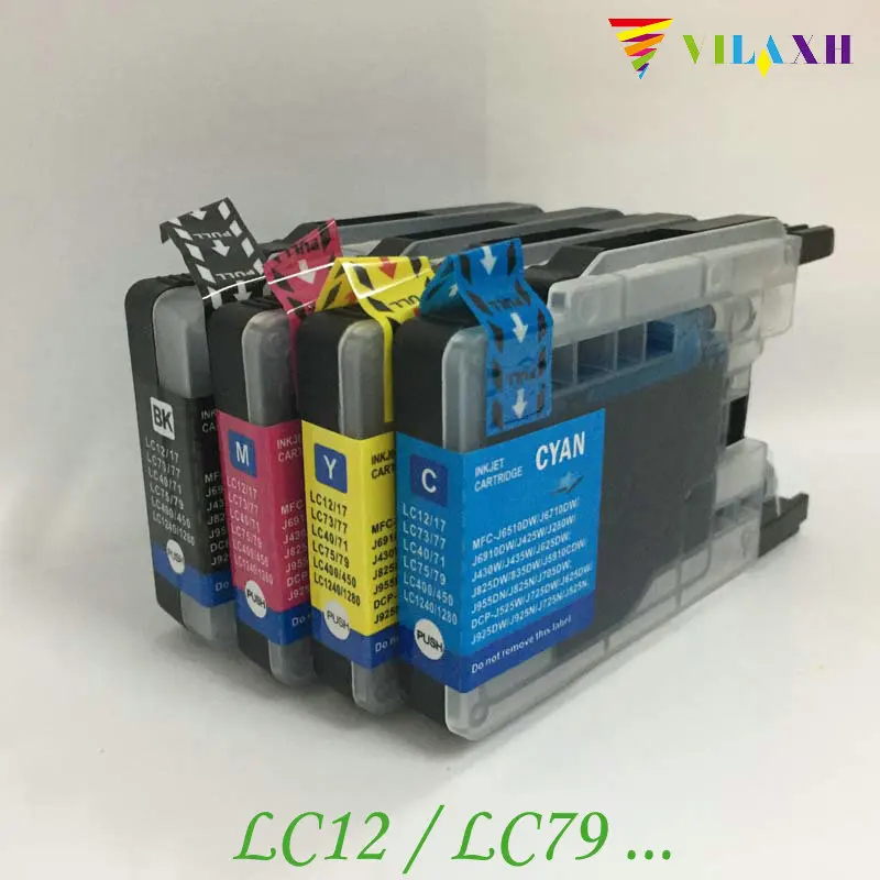 Vilaxh LC1280 LC71 LC73 совместимы для Brother LC79 чернильный картридж MFC J430W J825DW J835DW DCP J525N J540N