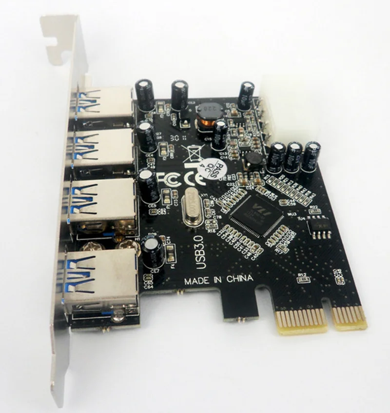 Суперскоростной адаптер USB 3 0 PCI-E PCI Express с 4 портами 5 Гбит/с для XP Vista Win7 | Компьютеры