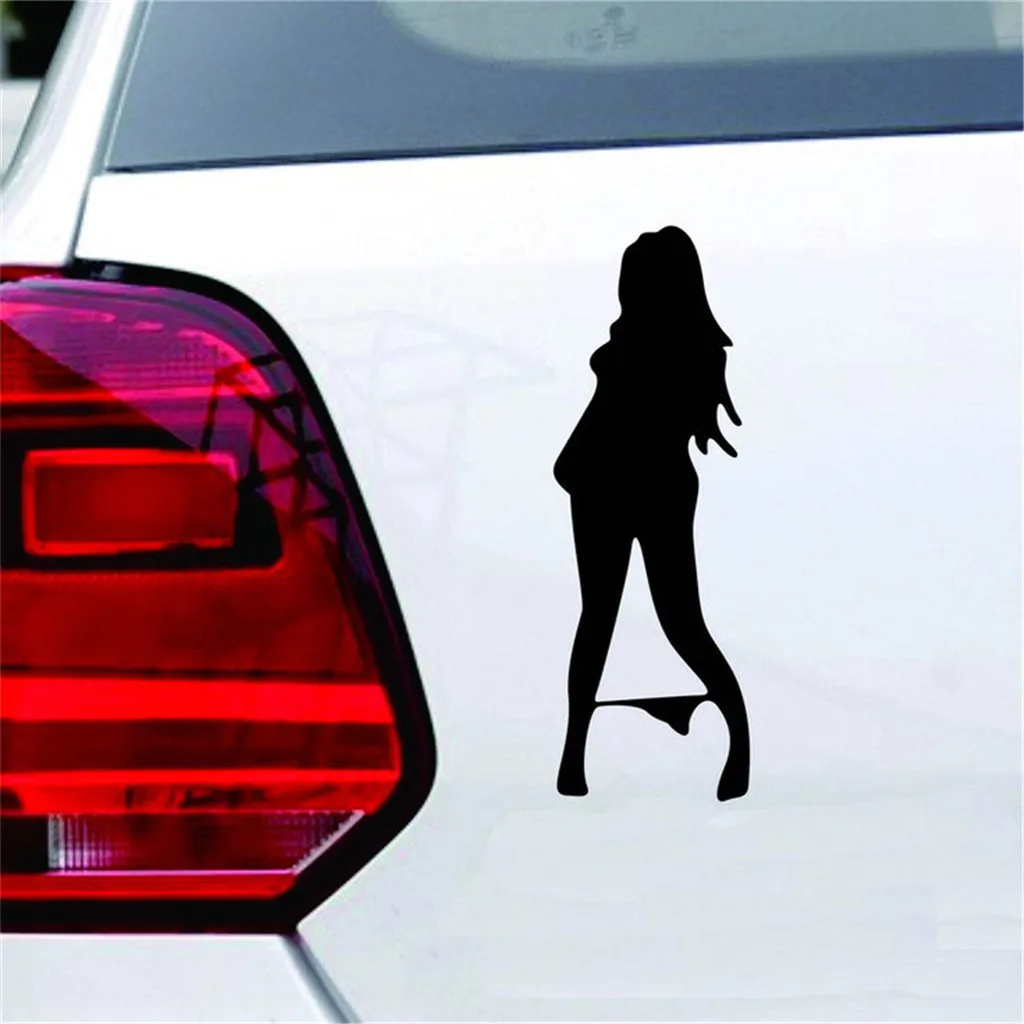 Забавная Автомобильная наклейка красивая девушка автомобильная черная