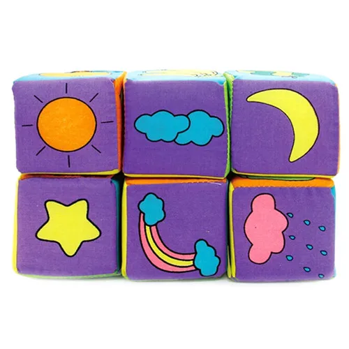 6 шт. в 1 комплект мягкий плюшевый кубическая ткань строительные блоки новая