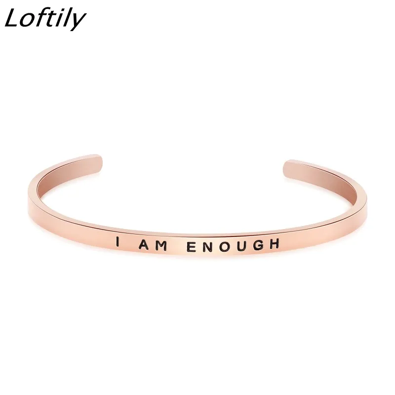 Быстрая доставка 4 мм браслет с гравировкой я достаточно браслеты манжетного