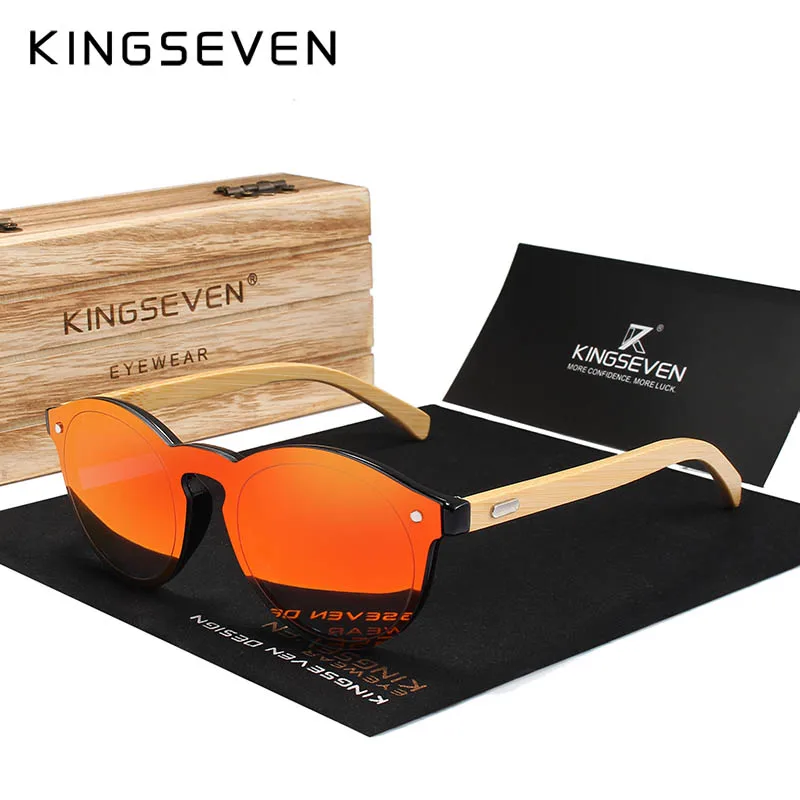 KINGSEVEN натуральные бамбуковые солнцезащитные очки UV400 Защитные деревянные