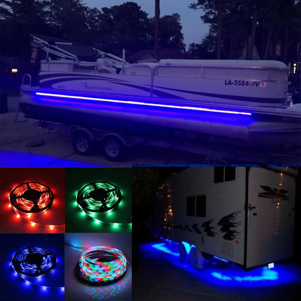 RV LED Camper тент Лодка свет набор w/ИК пульт RGB 16FT 3528 водонепроницаемый 16.5FT 300