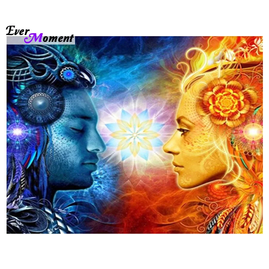 Алмазная мозаика полная вышивка мужчины и wo Men love the Buddha 40x30 волшебная крестиком