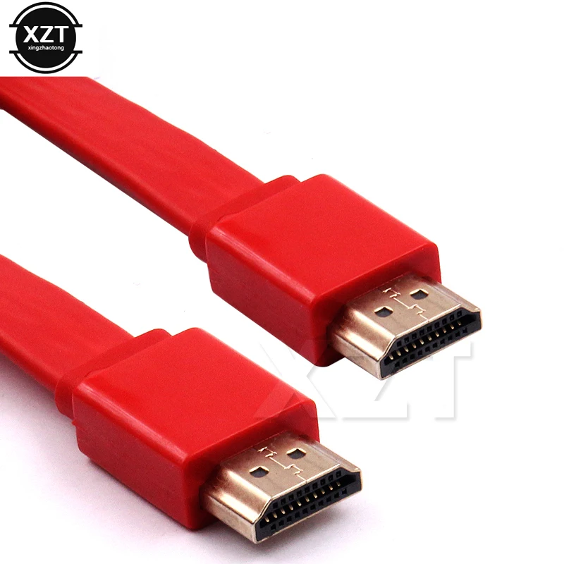 Новинка 1 шт. совместимому с HDMI плоский кабель 3D/1080P/2K x 4K Золотой 5 м/3 м/5 м/10 м для со