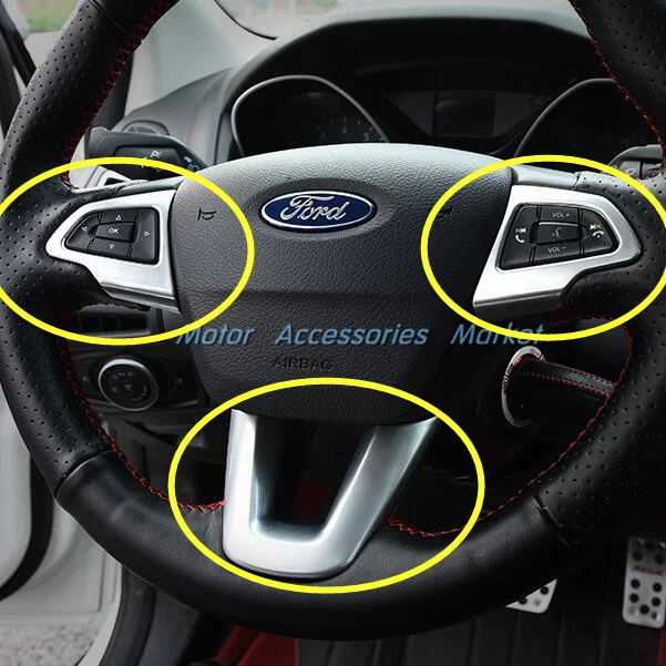 Новая матовая хромированная накладка на руль для Ford Focus 2015 2016 2017|ford focus chrome|trim wheeltrim