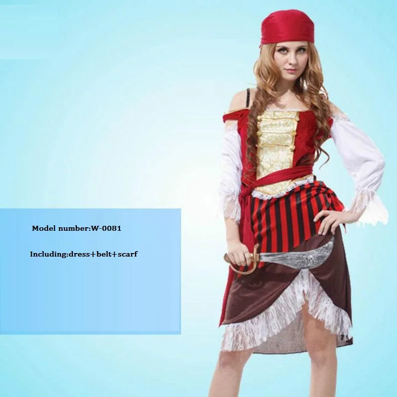 Masquerade Party Performance Wear Pirate Cosplay Costume Halloween Carnival Captain Adult Fancy Dress Role Playing Clothing |