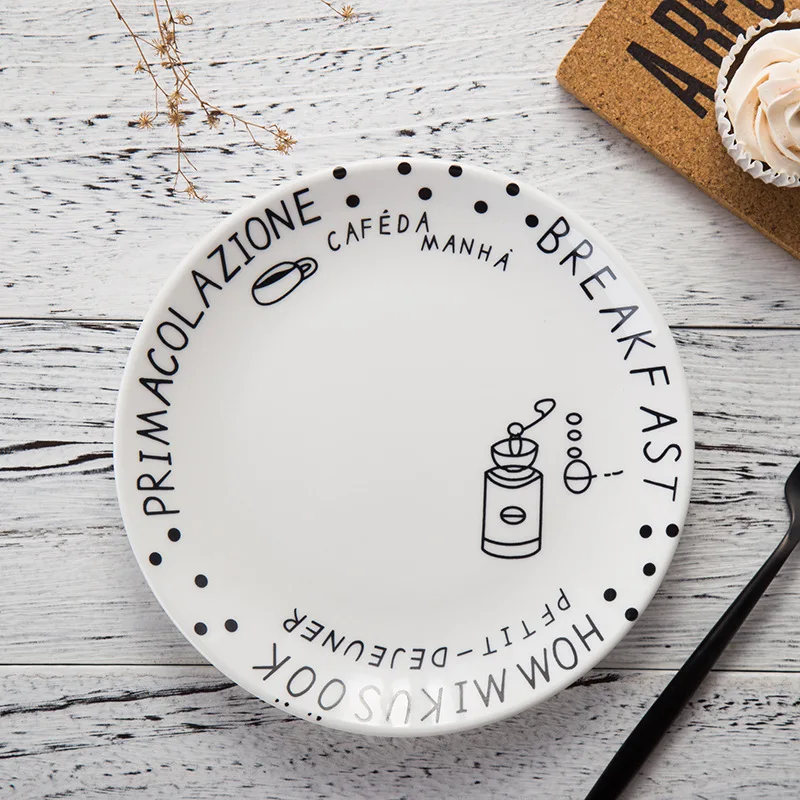 Креативные 8 дюймовые тарелки ручной росписи китайские керамические фарфоровые