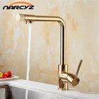 Золотые смесители для кухни с фильтром для воды, латунный смеситель для питьевой кухни, очищающий смеситель для кухонной раковины, кран для воды, кухонный смеситель